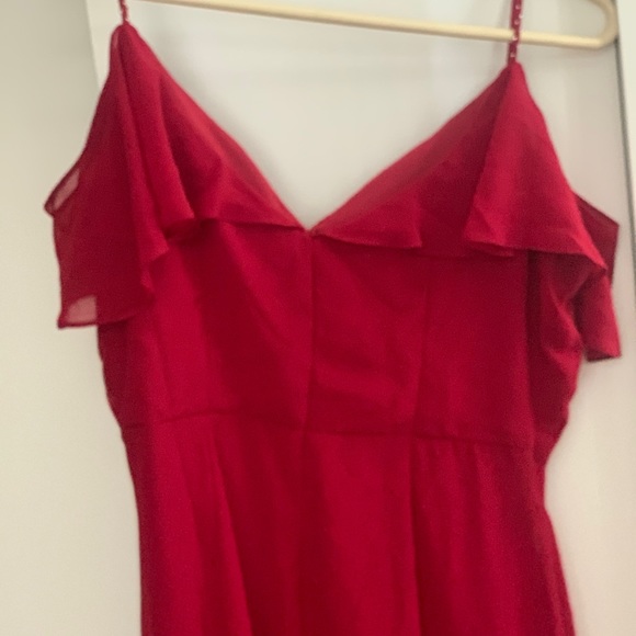 Elegant burgundy wedding bridesmaid dress - Picture 15 of 16